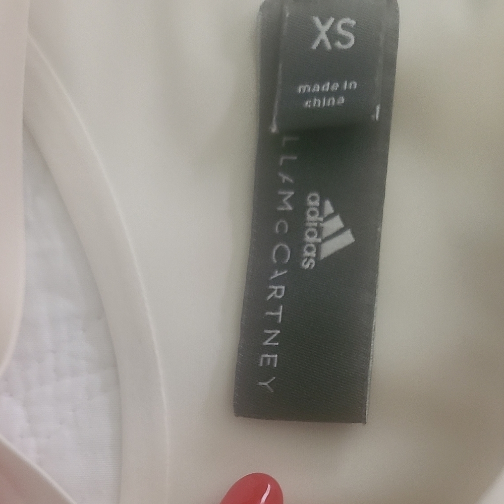 ADIDAS STELLA MCCARTNEY STRETCH WHITE WORKOUT TOP XS hp🔥🔥🔥 - Picture 4 of 9
